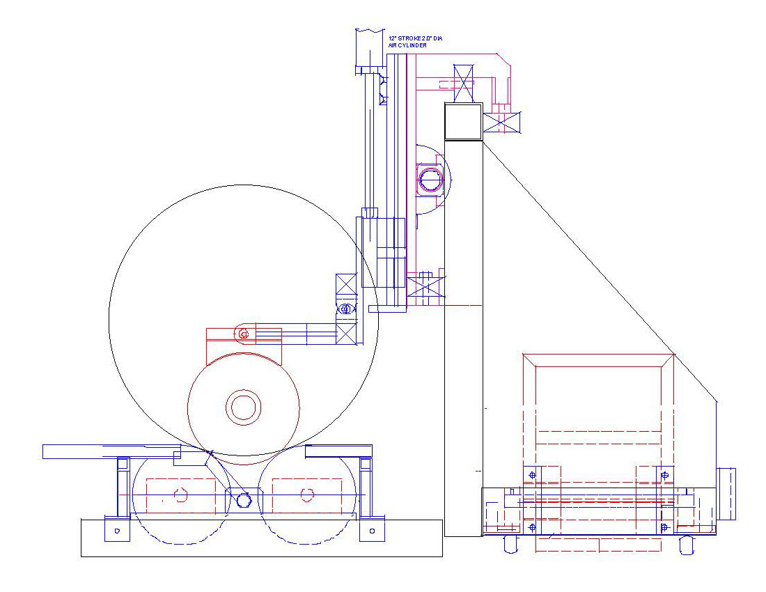 SDI-5283 ultrasonic heavy duty bar and cylinder inspection system, close-up scan head in operation