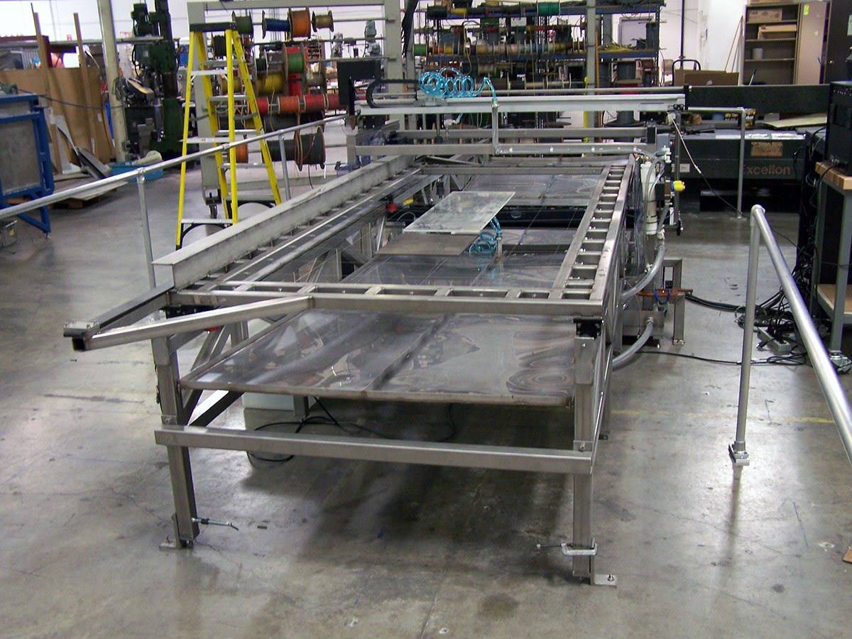 SDI fabrication floor with structural assemblies in progress